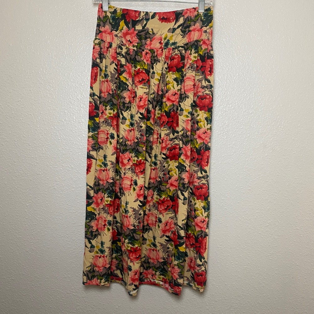 Natural Life Midi Skirt Medium Floral Cottagecore Bohemian Boho Chic Hippie